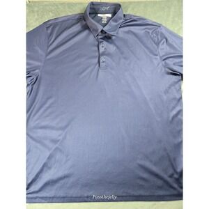 Greg Norman‎ Polo Shirt Mens XXL Geometric All Over Print Performance UPF Blue